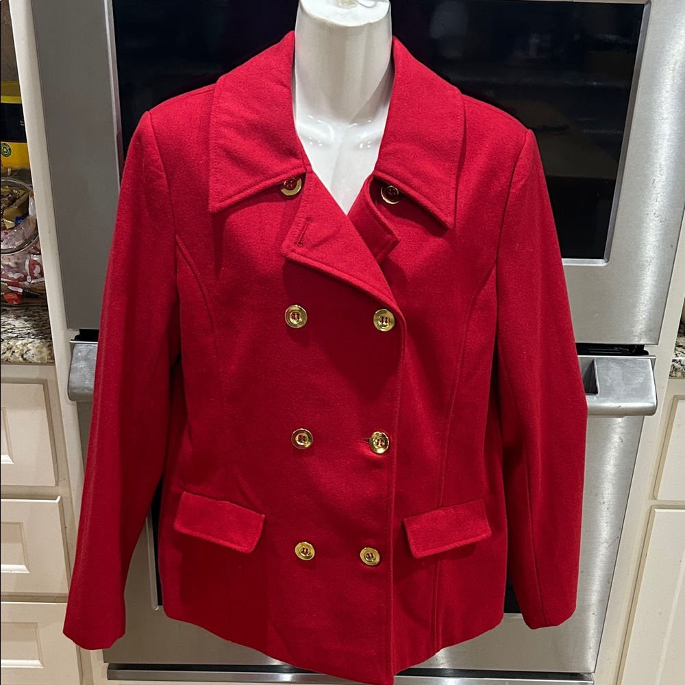 Rampage Red Double-Breasted Pea Coat